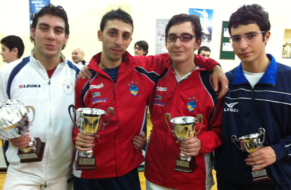 La premiazione della spada maschile a Reggio Calabria il 6 Marzo